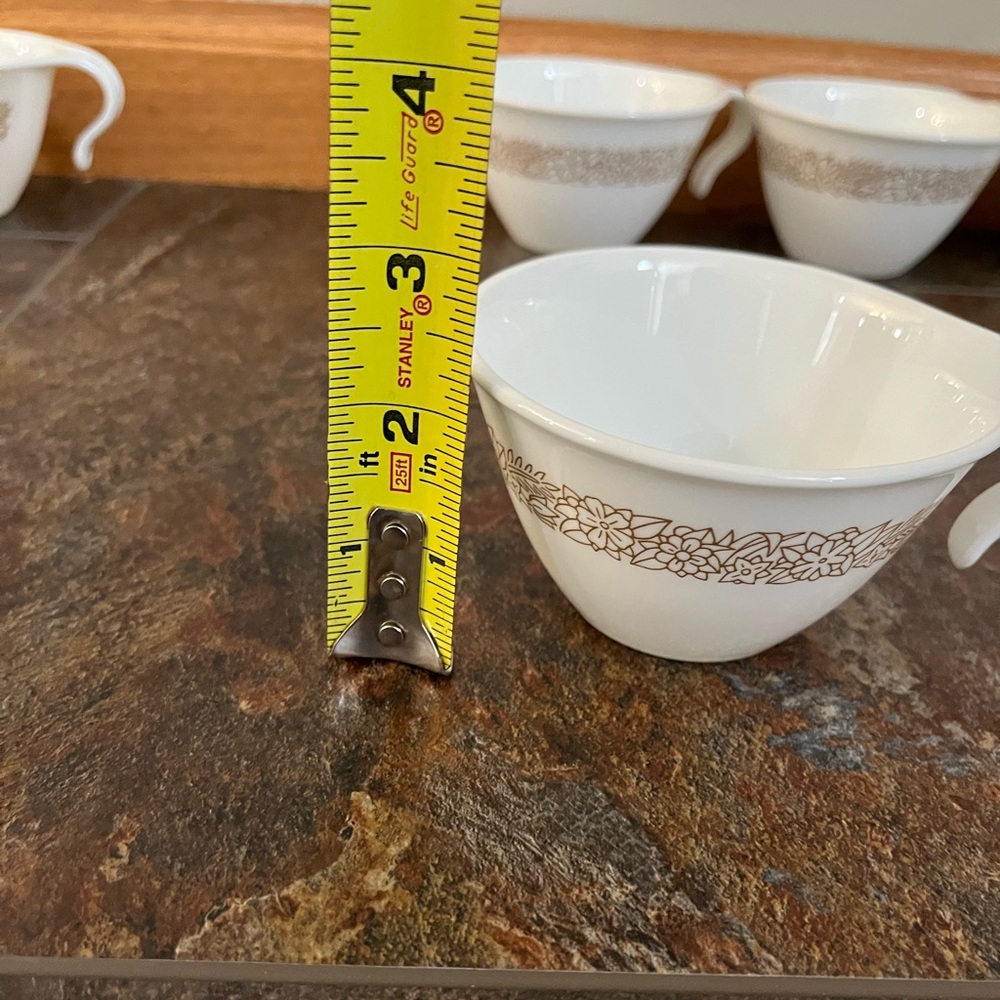 A set of 6 Vintage Corelle Woodland brown hook handle coffee tea cups Corning. - Picture 10 of 10
